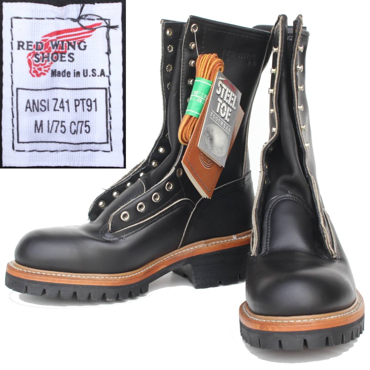 (02011)希少デッドストックREDWING2210レッドウィング7D約25cm (92年製刻印ロガーブーツPT91旧プリント羽タグ