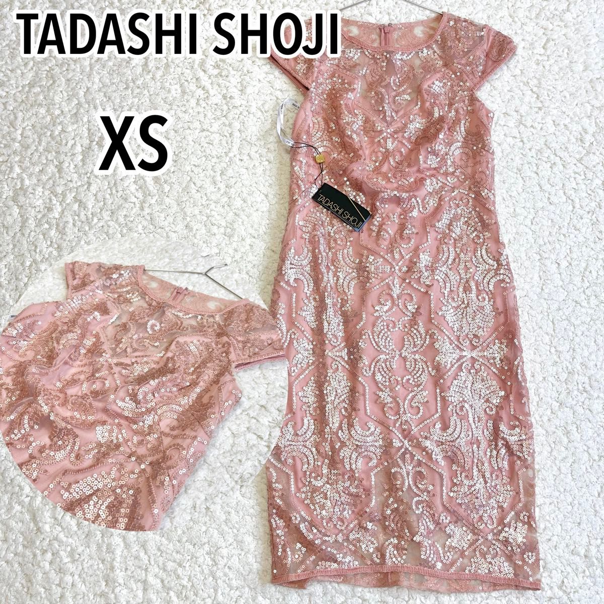 新品タグ付き】TADASHI SHOJI スパンコール ドレス ワンピース 新品タグ付き】TADASHI SHOJI スパンコール ドレス ワンピース