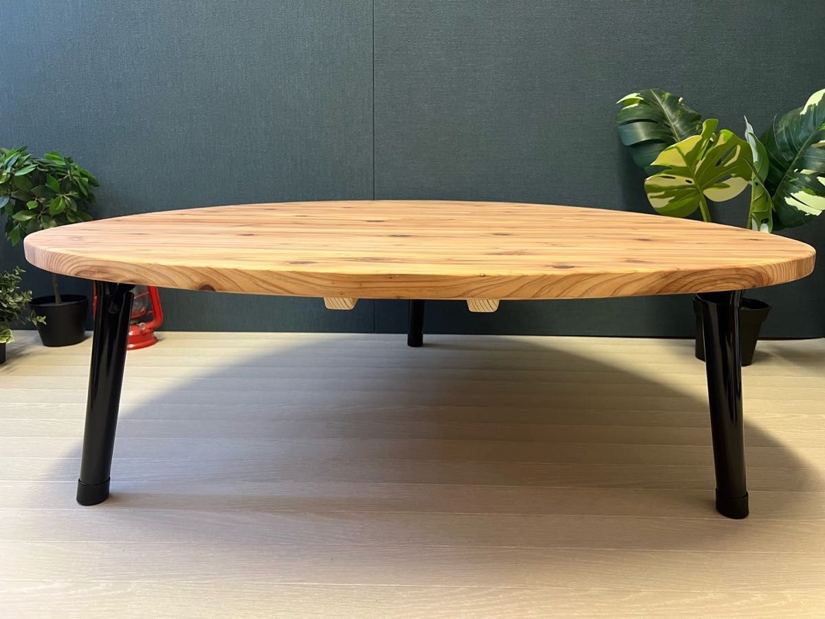 テーブル おにぎり 約90cm 杉 折り畳み アイアン脚|Yahoo テーブル おにぎり 約90cm 杉 折り畳み アイアン脚|Yahoo