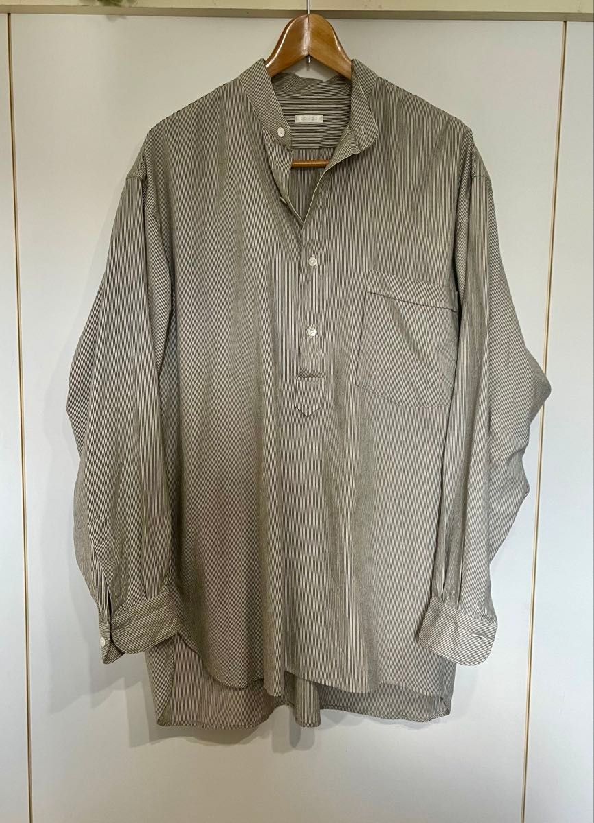 美品【comoli】24AW C/Ca ストライプ プルオーバー サイズ3 美品【comoli】24AW C/Ca ストライプ プルオーバー サイズ3