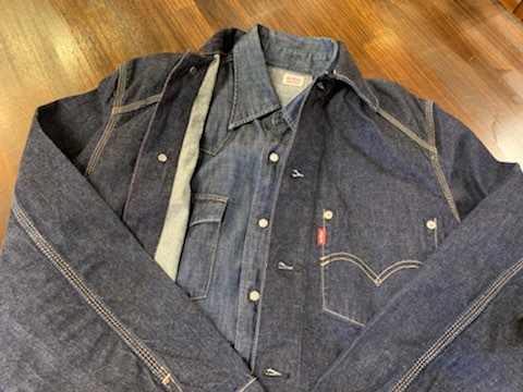 I591 メンズ ジャケット 濃紺 ♪ Levi's 70740 デニム カバーオール サックコート インディゴ 春 秋 (8)/ M_画像6