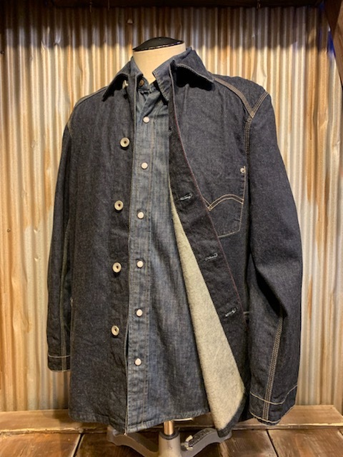 I591 メンズ ジャケット 濃紺 ♪ Levi's 70740 デニム カバーオール サックコート インディゴ 春 秋 (8)/ M_画像1