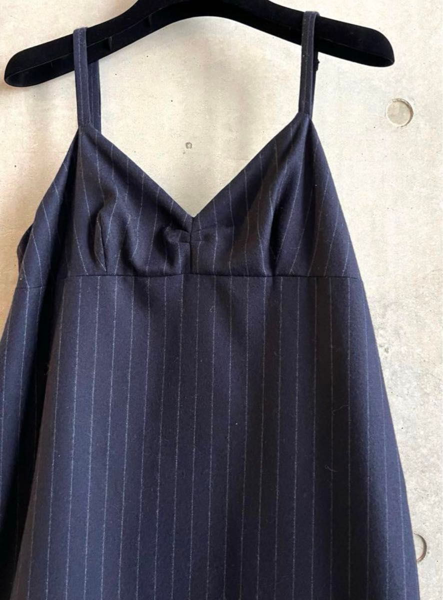 DRIES VAN NOTEN キャミソールワンピース ネイビー ピン DRIES VAN NOTEN キャミソールワンピース ネイビー ピン