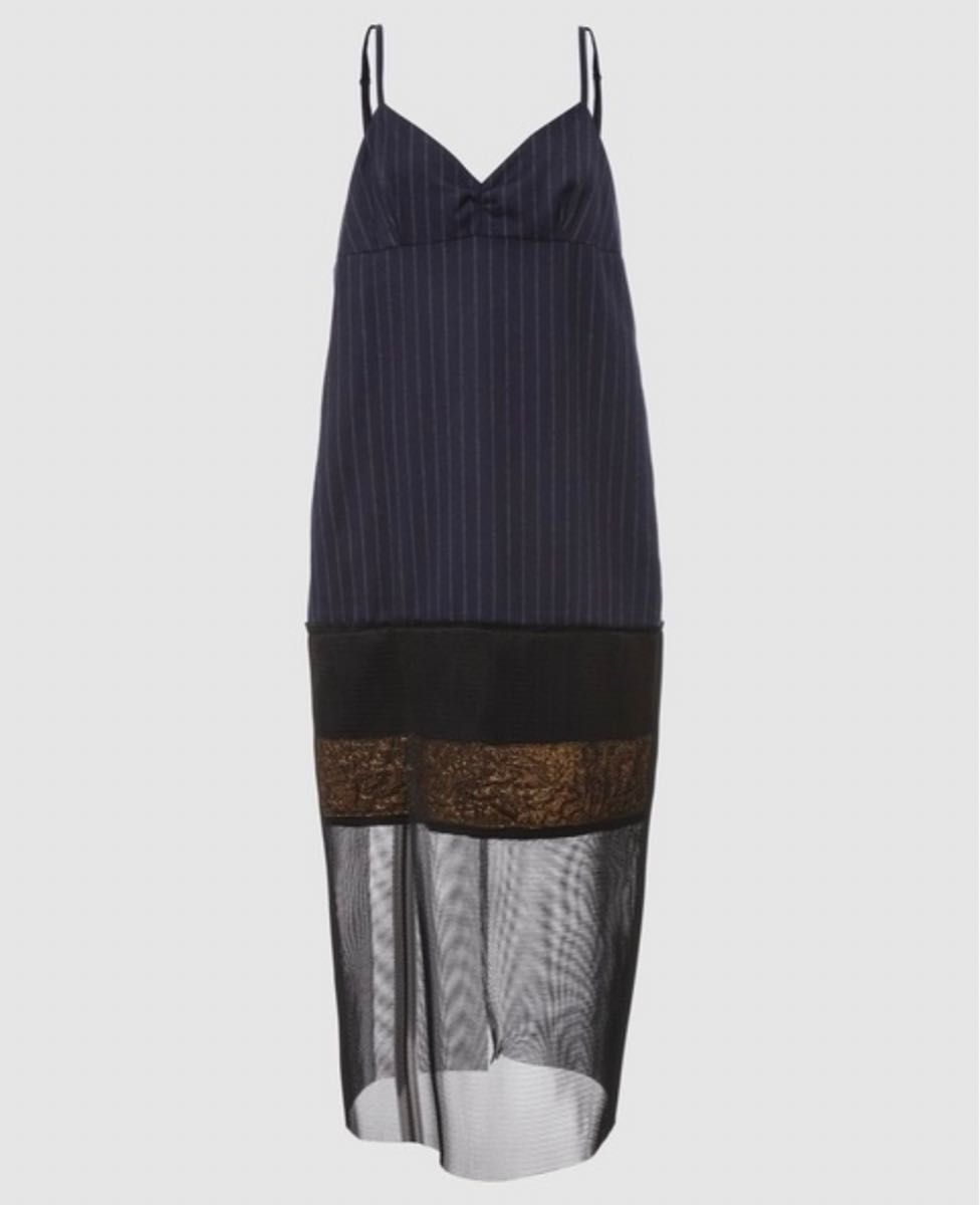 DRIES VAN NOTEN キャミソールワンピース ネイビー ピン DRIES VAN NOTEN キャミソールワンピース ネイビー ピン