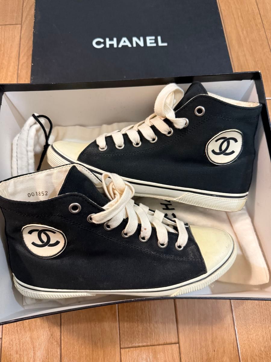 CHANEL ヴィンテージ ハイカットスニーカー 36|Yahoo!フリマ CHANEL ヴィンテージ ハイカットスニーカー 36|Yahoo!フリマ