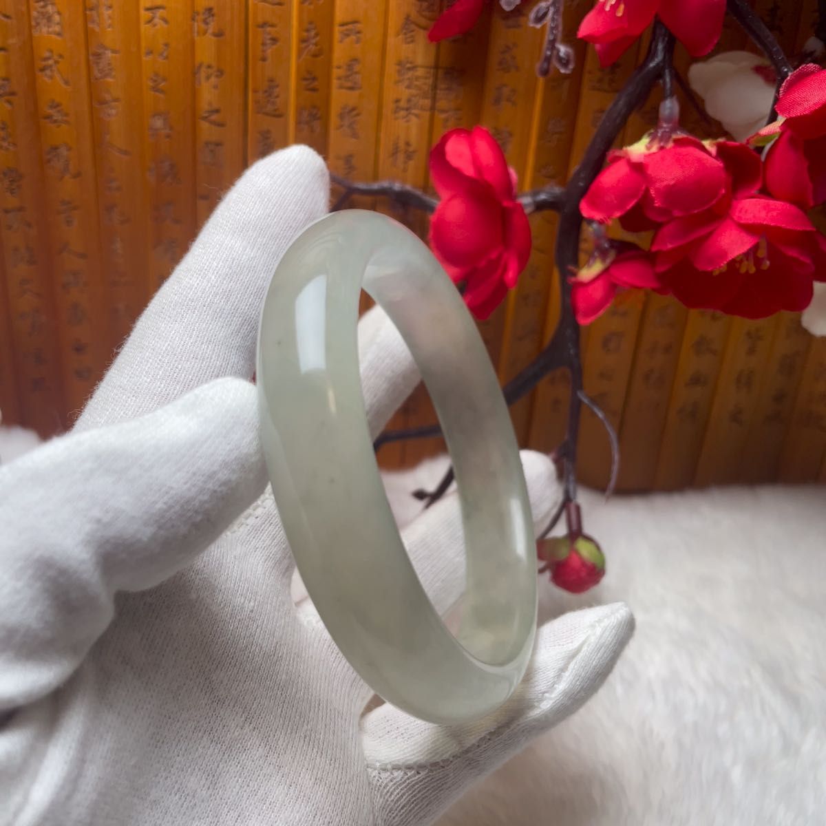 62 9mm)天然石【岫玉】 軟玉/翡翠/和田玉バングル 62 9mm)天然石【岫玉】 軟玉/翡翠/和田玉バングル
