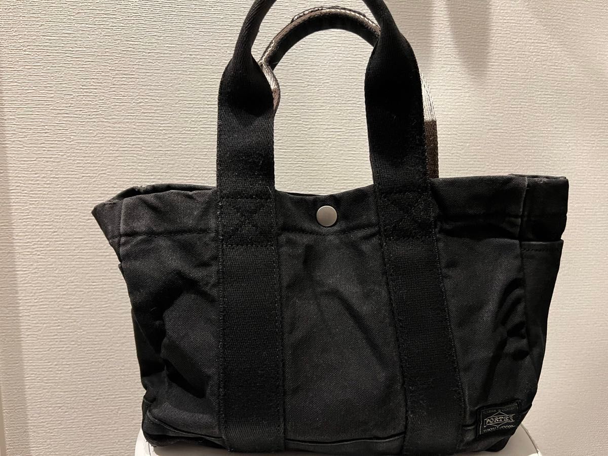 吉田カバン PORTER 黒 トートバッグ キャンバス スモーキー中古 吉田カバン PORTER 黒 トートバッグ キャンバス スモーキー中古