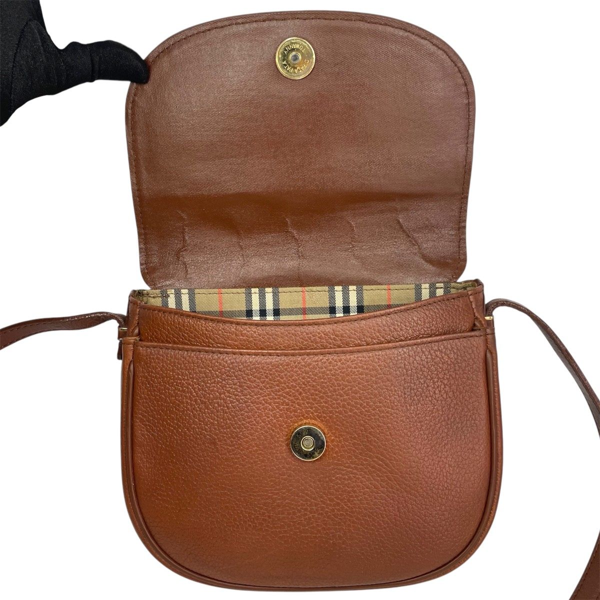BURBERRY バーバリー ショルダーバッグ ブラウン レザー ノバ BURBERRY バーバリー ショルダーバッグ ブラウン レザー ノバ