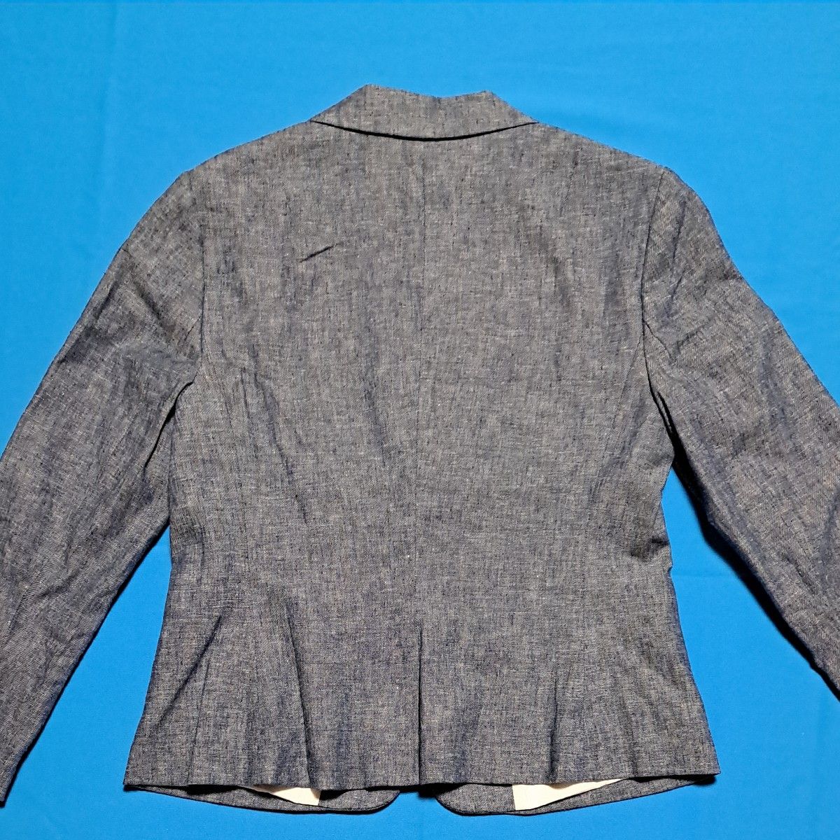 未着用 BANANA REPUBLIC 綿麻 ジャケット レディース 6 紺 裏付 未着用 BANANA REPUBLIC 綿麻 ジャケット レディース 6 紺 裏付