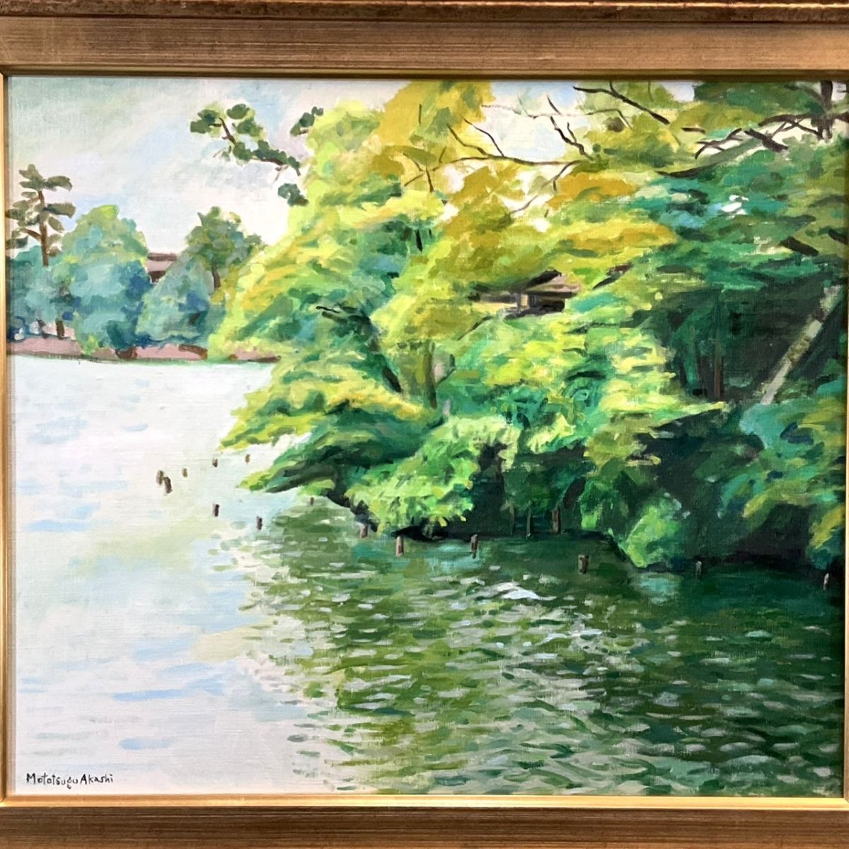 真作□油彩□明石元紹□風景□ 師・石川滋彦 祖父・明石元二郎 真作□油彩□明石元紹□風景□ 師・石川滋彦 祖父・明石元二郎