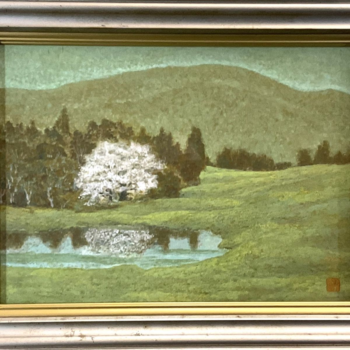 真作□日本画□佐々木曜□『春』□共シール □日展会員 外務大臣 真作□日本画□佐々木曜□『春』□共シール □日展会員 外務大臣