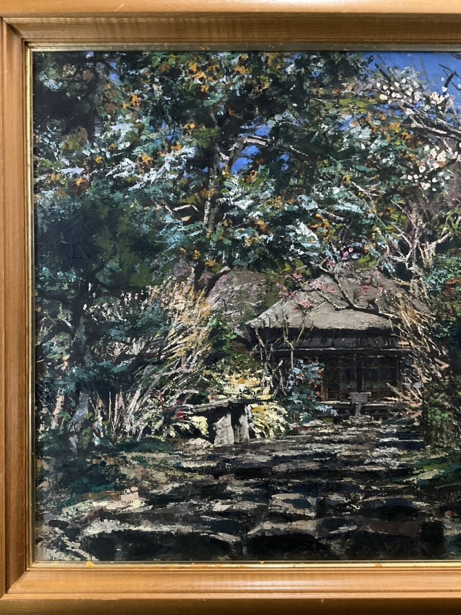 模写□油彩□作者不詳□『福源山明月院本堂』□20F・大型最高 模写□油彩□作者不詳□『福源山明月院本堂』□20F・大型最高