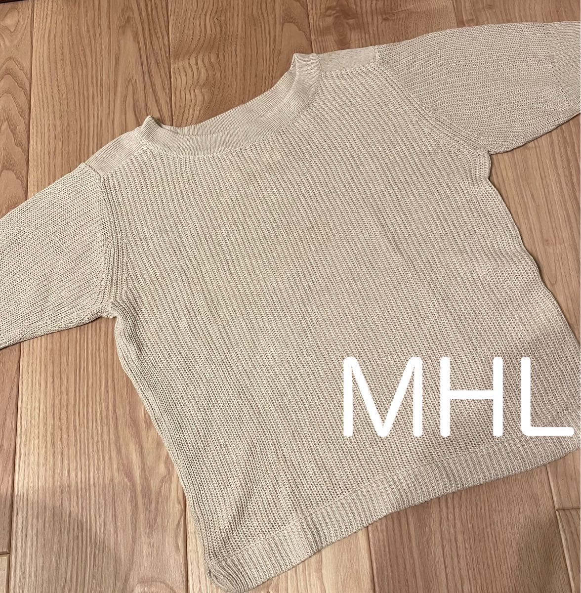 MHL ニット リネンコットンサマーニット 麻綿 ベージュ MHL ニット リネンコットンサマーニット 麻綿 ベージュ