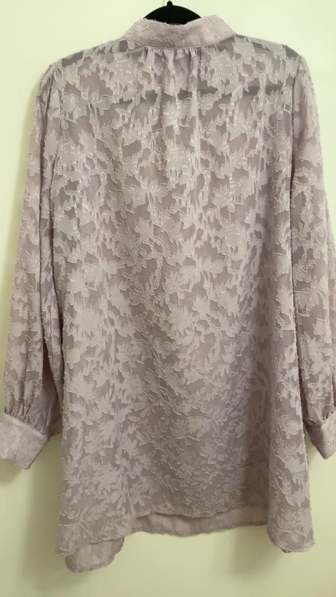長袖ブラウス シフォンブラウス シースルーブラウス リボンブラウス ハイネックブラウス シフォンブラウス 清楚 上品 婚活 未使用