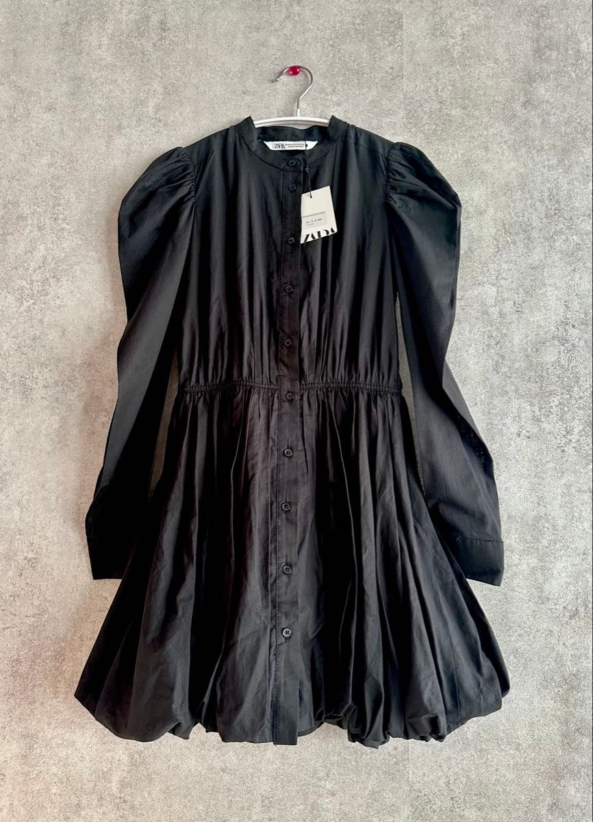 新品タグ付】ZARA ザラ ZW Collection ワンピース 黒 長袖 新品タグ付】ZARA ザラ ZW Collection ワンピース 黒 長袖