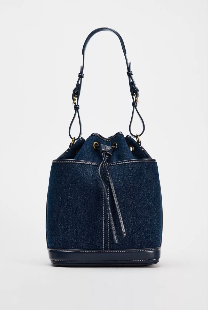 新品 ZARA デニムギャザードローストリング マキシバッグ|Yahoo 新品 ZARA デニムギャザードローストリング マキシバッグ|Yahoo
