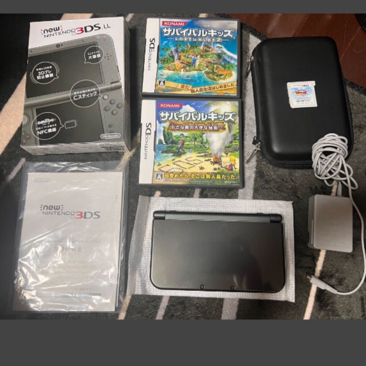 美品】NEW 3DS LL 任天堂 ソフト付き メタリックブラック 充電器 美品】NEW 3DS LL 任天堂 ソフト付き メタリックブラック 充電器