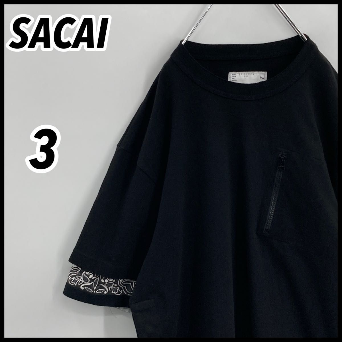 人気デザイン】SACAI サカイ ペイズリー バンダナ柄 ジップ T 人気デザイン】SACAI サカイ ペイズリー バンダナ柄 ジップ T