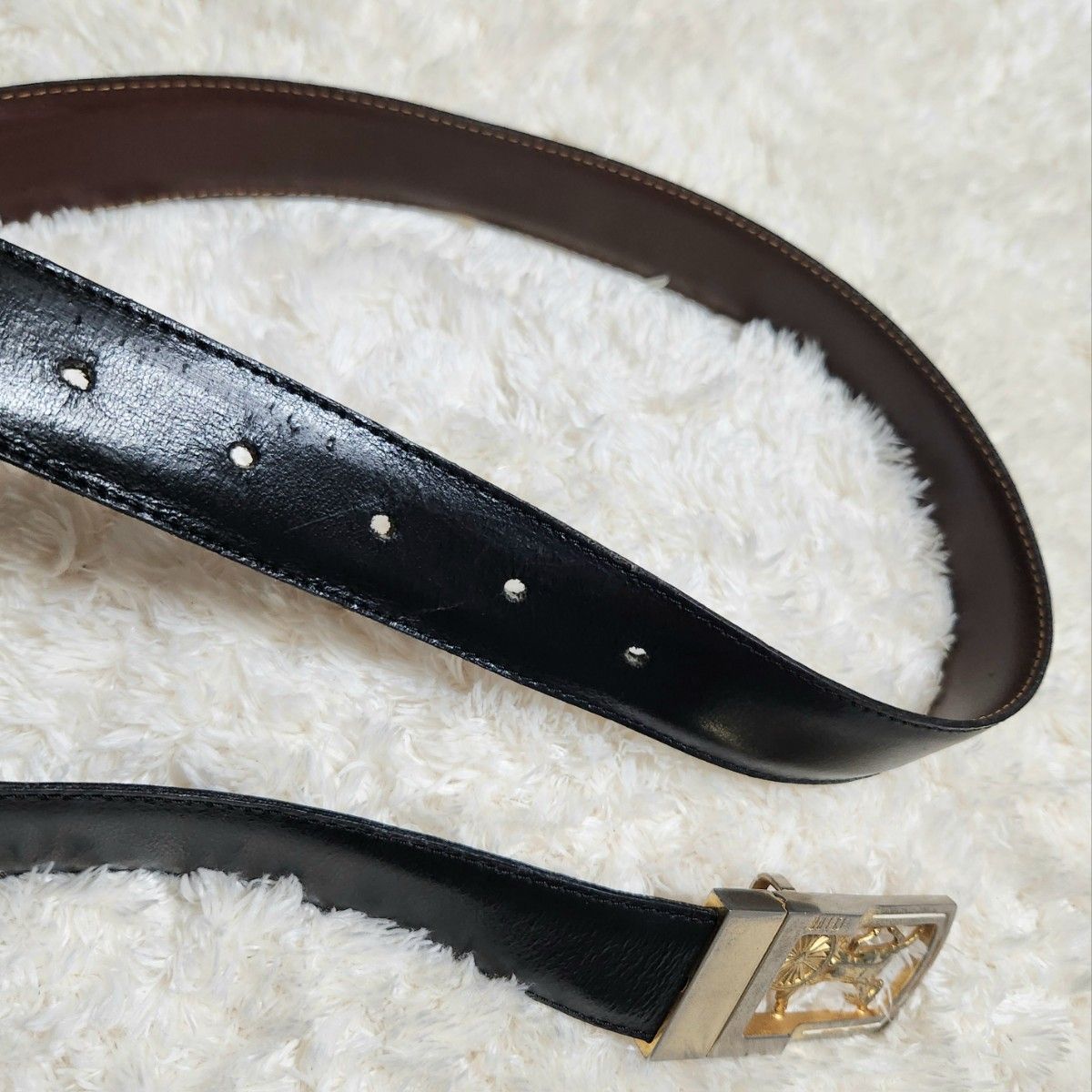 CELINE セリーヌ 本革 レザー ベルト ヴィンテージ 馬車金具 黒 CELINE セリーヌ 本革 レザー ベルト ヴィンテージ 馬車金具 黒