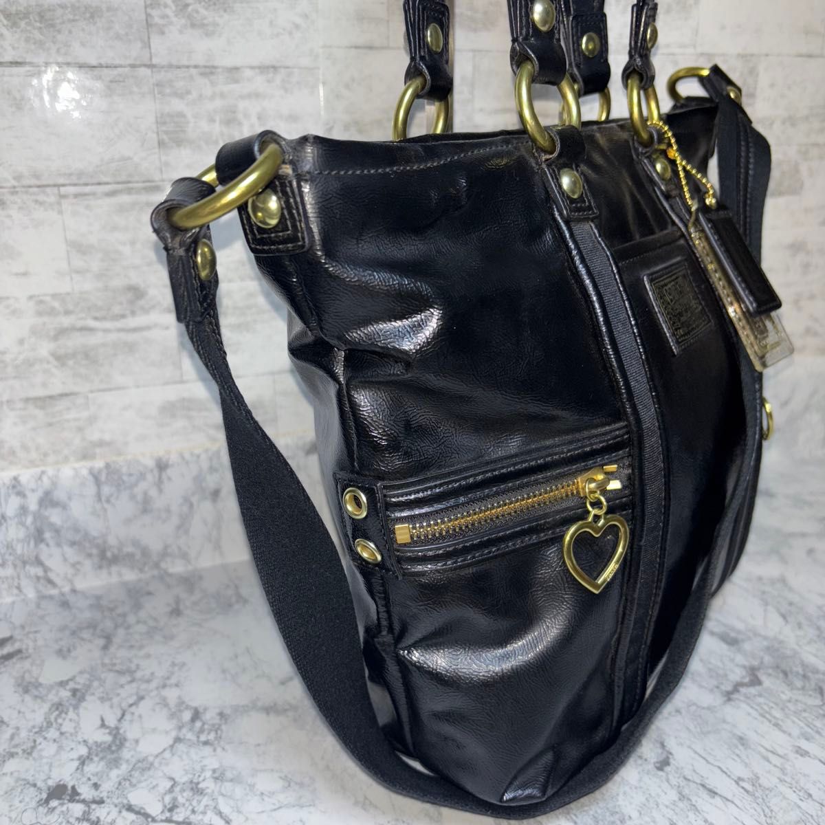 00s archive coach leather y2k デイジーポピー ショルダー 00s archive coach leather y2k デイジーポピー ショルダー