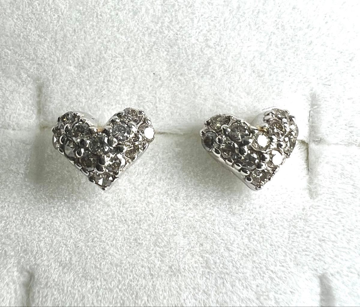未使用品 】天然ダイヤモンド計0 24ct(0 12ct×2)ハート型 未使用品 】天然ダイヤモンド計0 24ct(0 12ct×2)ハート型