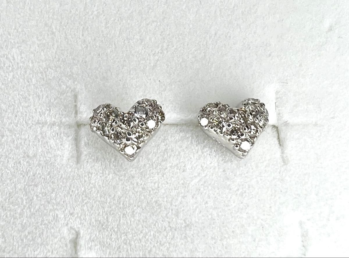 未使用品 】天然ダイヤモンド計0 24ct(0 12ct×2)ハート型 未使用品 】天然ダイヤモンド計0 24ct(0 12ct×2)ハート型