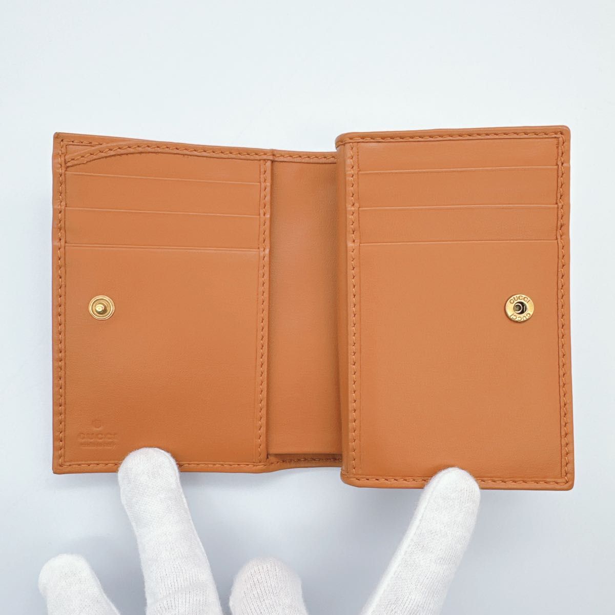 極美品】GUCCI グッチ GG 二つ折り財布 トリムウォレット ペイル 極美品】GUCCI グッチ GG 二つ折り財布 トリムウォレット ペイル