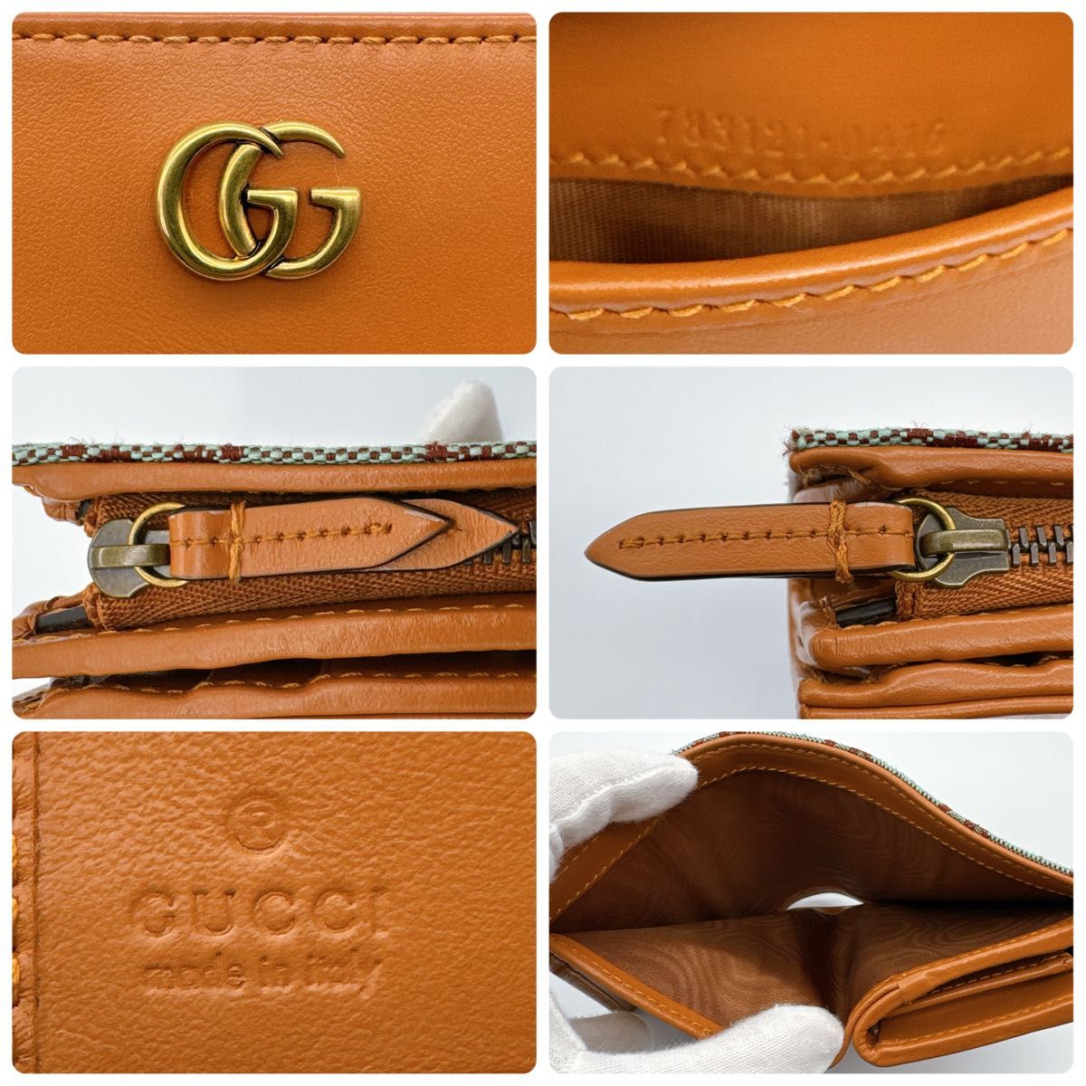 極美品】GUCCI グッチ GG 二つ折り財布 トリムウォレット ペイル 極美品】GUCCI グッチ GG 二つ折り財布 トリムウォレット ペイル