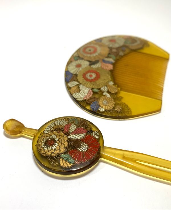 本鼈甲 かんざし 簪 櫛 くし 蒔絵 花尽くし シェル 青貝 べっ甲 本鼈甲 かんざし 簪 櫛 くし 蒔絵 花尽くし シェル 青貝 べっ甲