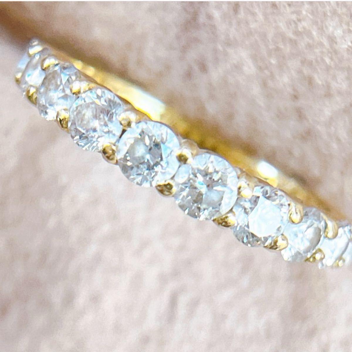 5434】 K18 天然ダイヤモンド 1ct ハーフエタニティリング 5434】 K18 天然ダイヤモンド 1ct ハーフエタニティリング
