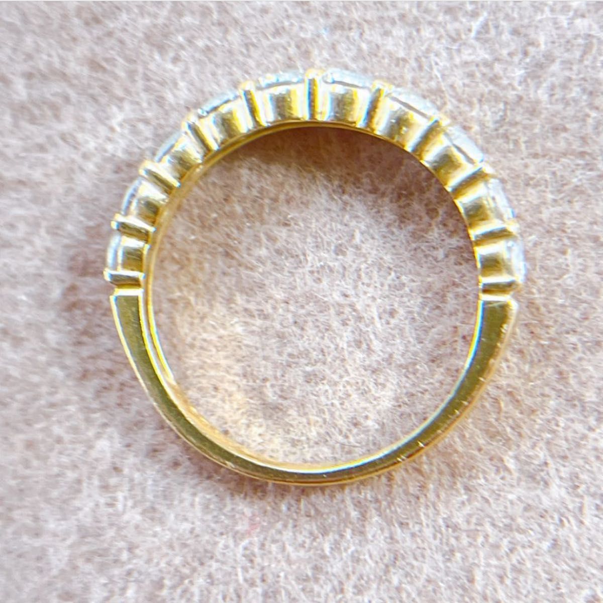5434】 K18 天然ダイヤモンド 1ct ハーフエタニティリング 5434】 K18 天然ダイヤモンド 1ct ハーフエタニティリング