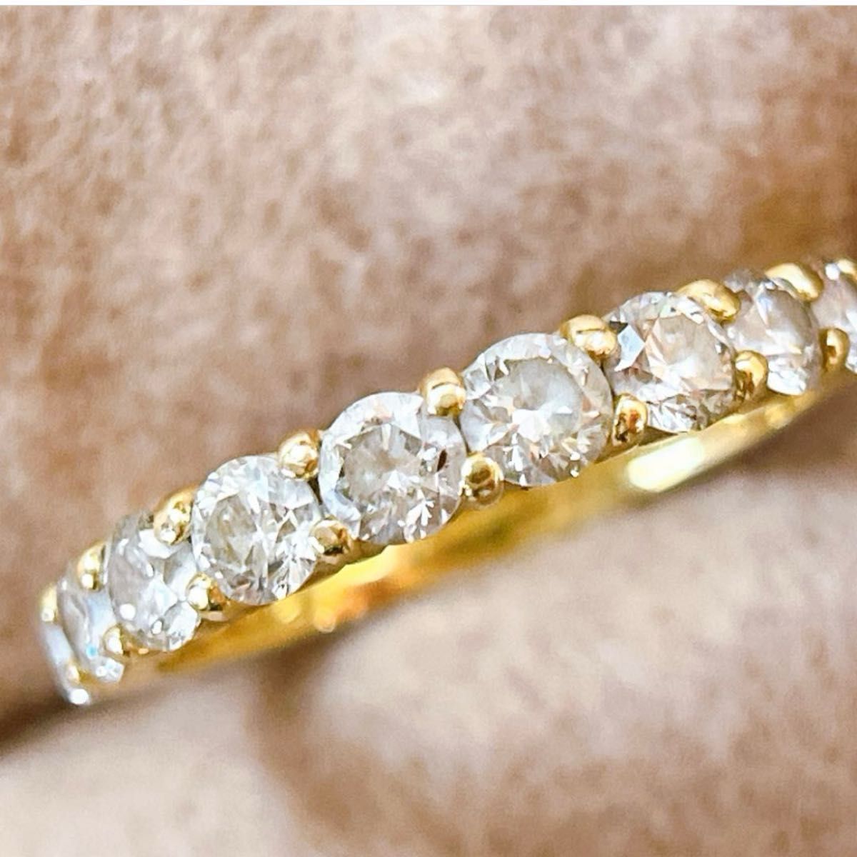 5434】 K18 天然ダイヤモンド 1ct ハーフエタニティリング 5434】 K18 天然ダイヤモンド 1ct ハーフエタニティリング