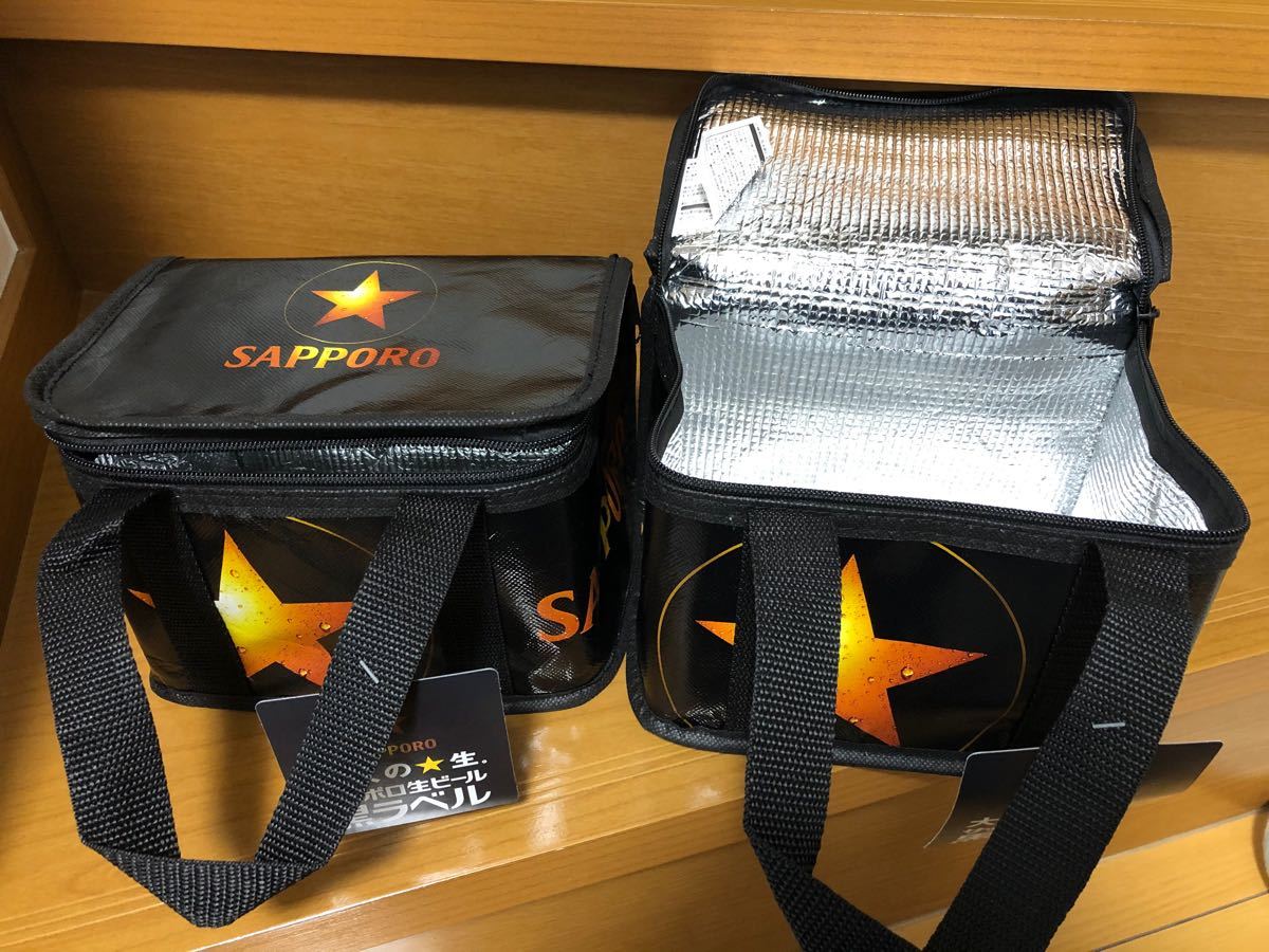 サッポロ黒ラベル 缶ビール用 クーラートート(保冷バッグ) 2個 サッポロ黒ラベル 缶ビール用 クーラートート(保冷バッグ) 2個