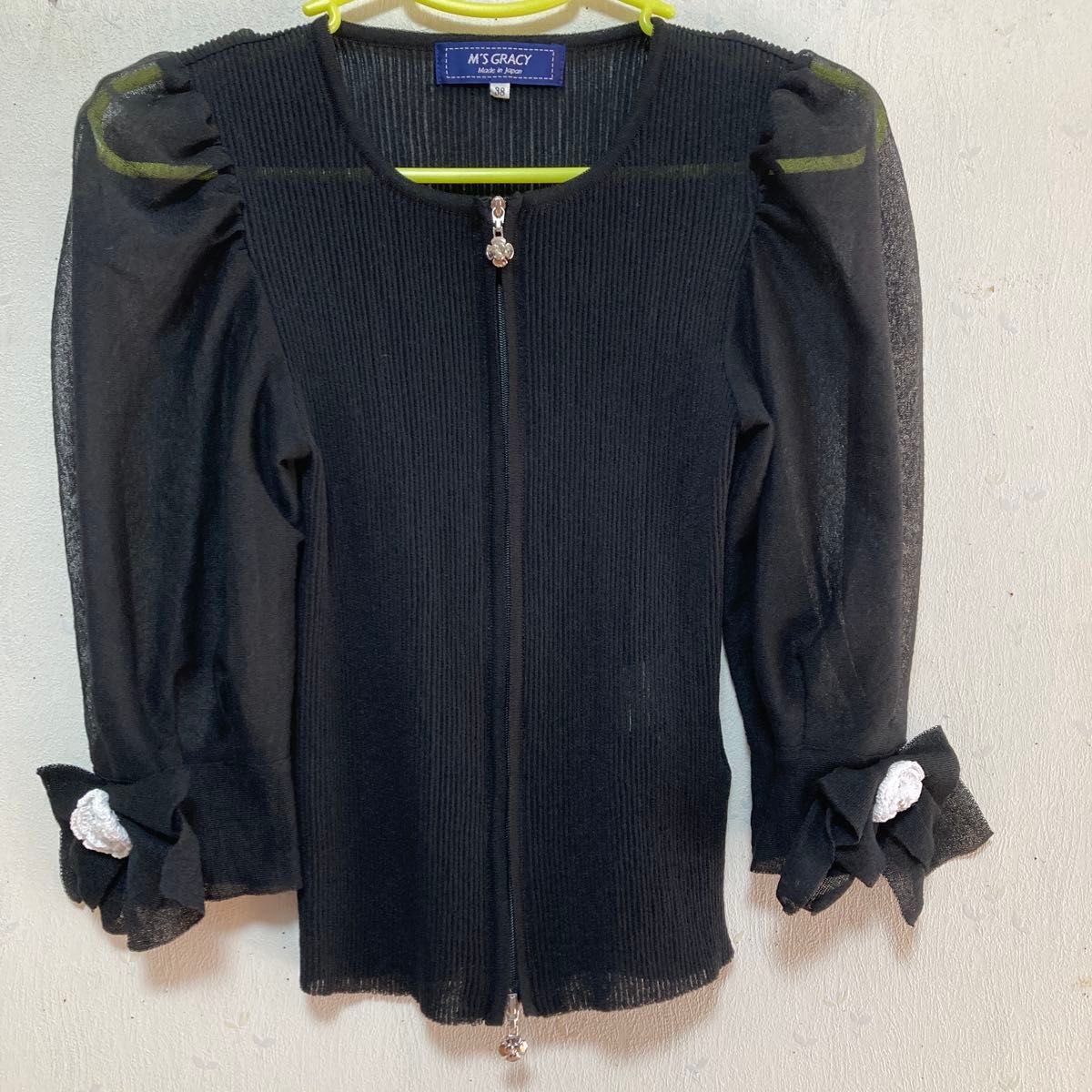 M'S GRACY エムズグレイシー カーディガン 七分袖 黒 ブラック M'S GRACY エムズグレイシー カーディガン 七分袖 黒 ブラック