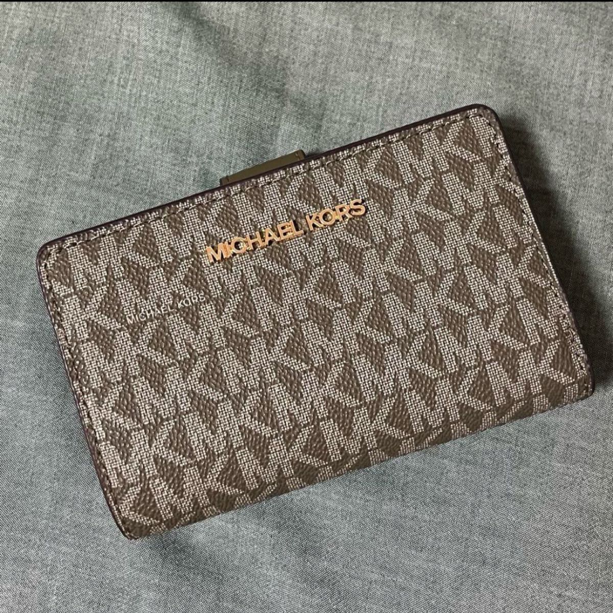 MICHAEL KORS 折り財布 カーキ グリーン 二つ折り財布 MK柄 MICHAEL KORS 折り財布 カーキ グリーン 二つ折り財布 MK柄