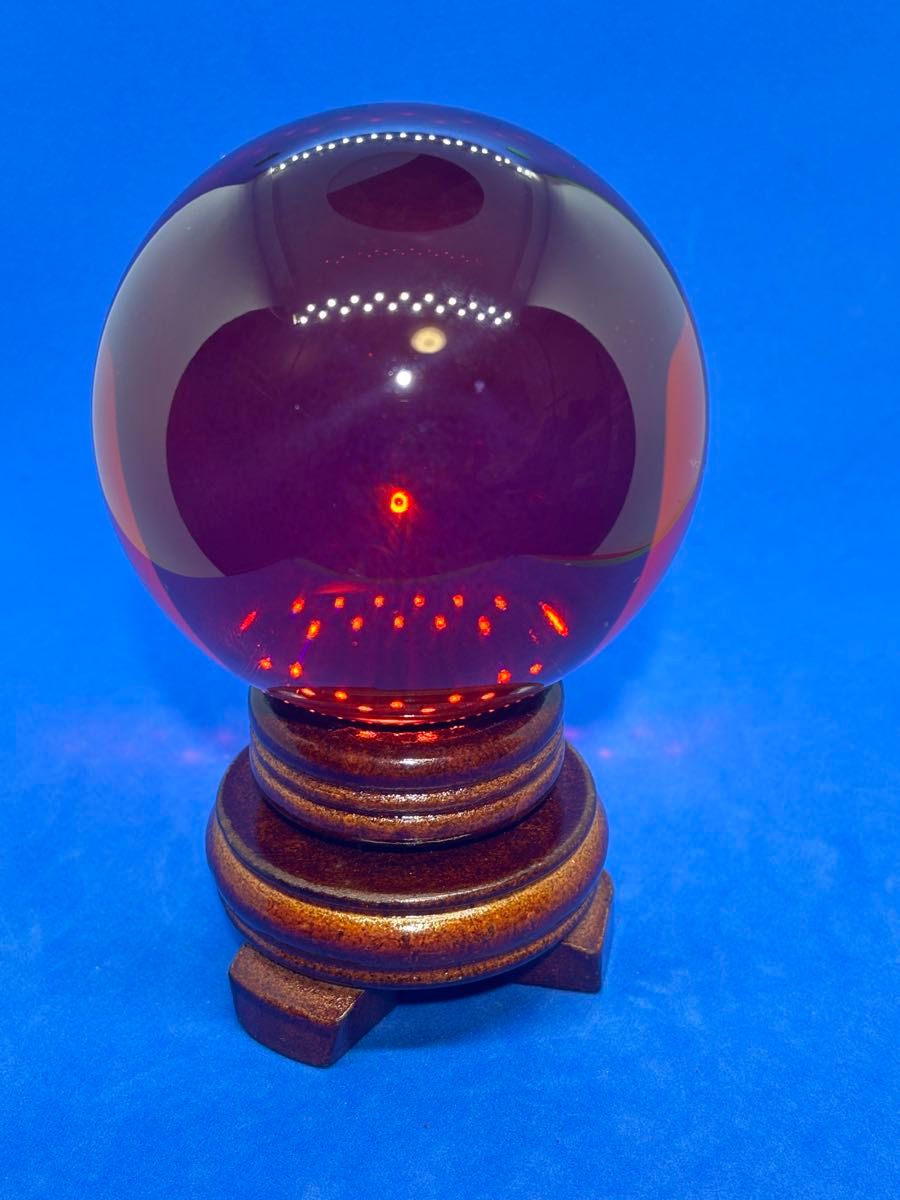 紅水晶スフィア「開運来福」置物(直径約8cm/型番 4927 紅水晶スフィア「開運来福」置物(直径約8cm/型番 4927