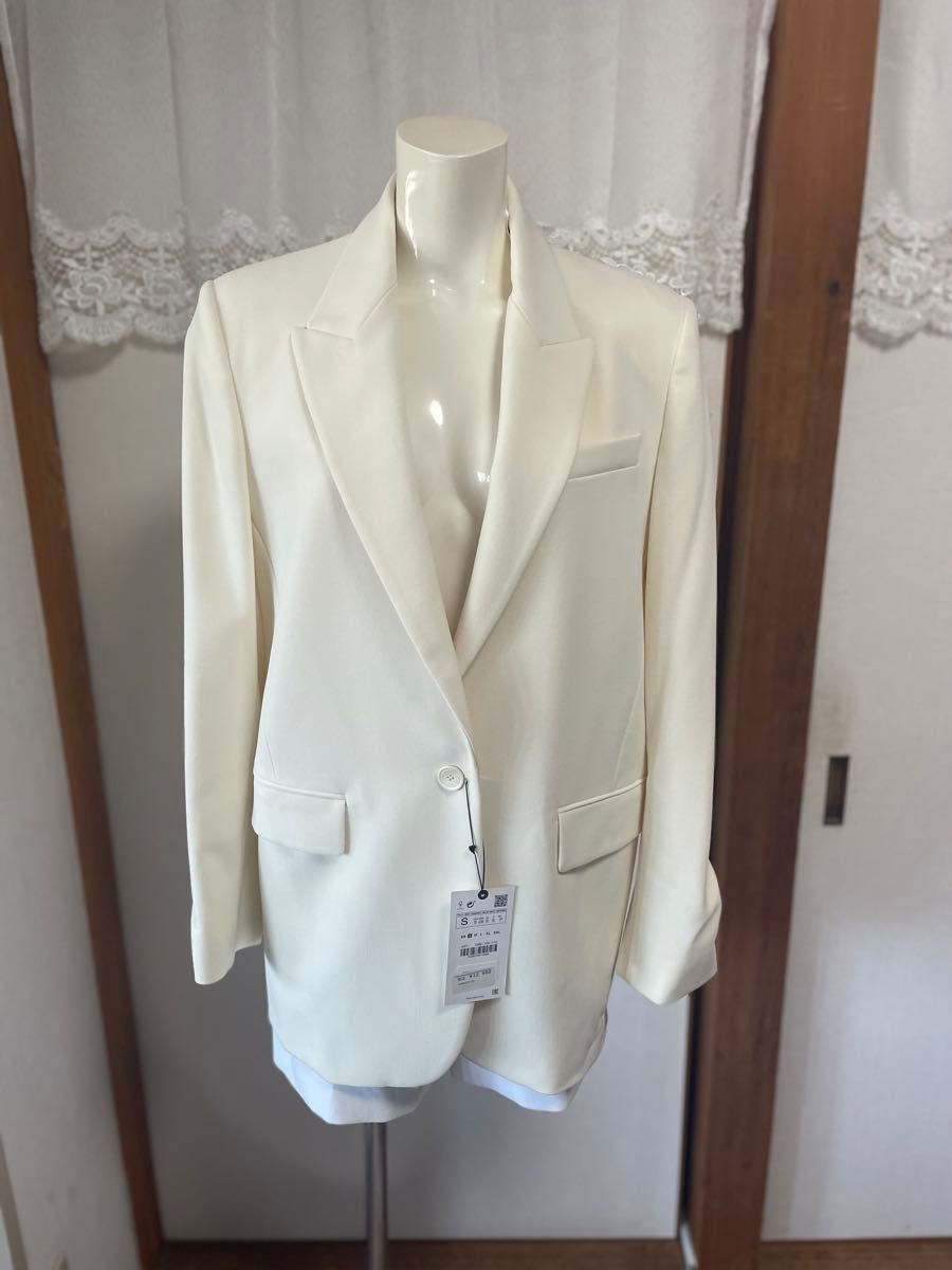 ZARA ノーカラージャケット オフホワイト S 未使用|Yahoo ZARA ノーカラージャケット オフホワイト S 未使用|Yahoo