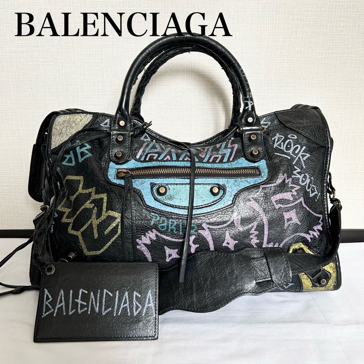 BALENCIAGA ハンドバッグ ショルダー シティ グラフィティ 2way BALENCIAGA ハンドバッグ ショルダー シティ グラフィティ 2way