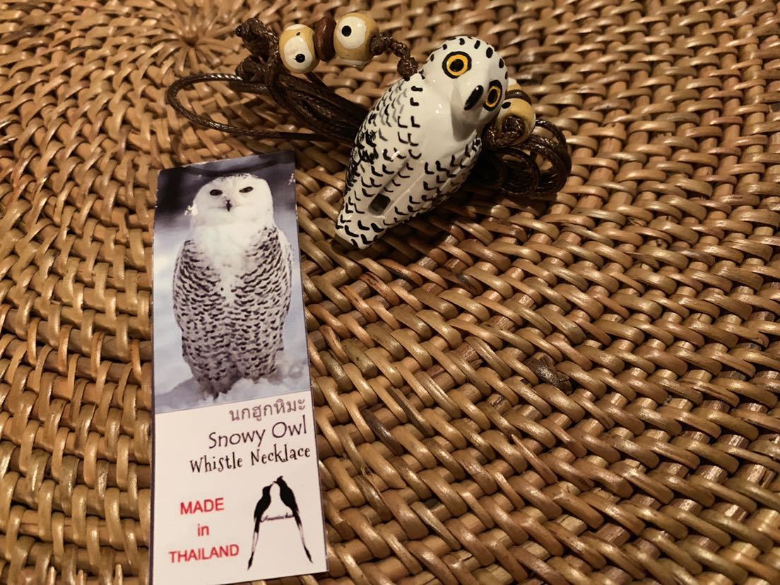 * free shipping * hand made bird pipe necklace * white owl *Snowly owl* one point thing ST_M2