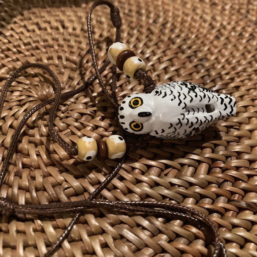 * free shipping * hand made bird pipe necklace * white owl *Snowly owl* one point thing ST_M2