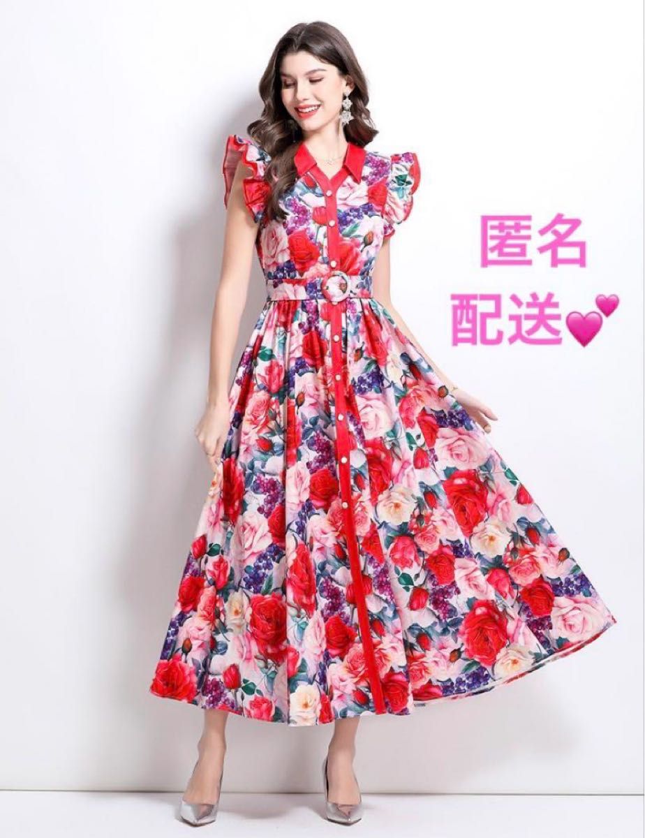 たまにゃん様専用】花柄ノースリーブロングワンピース たまにゃん様専用】花柄ノースリーブロングワンピース