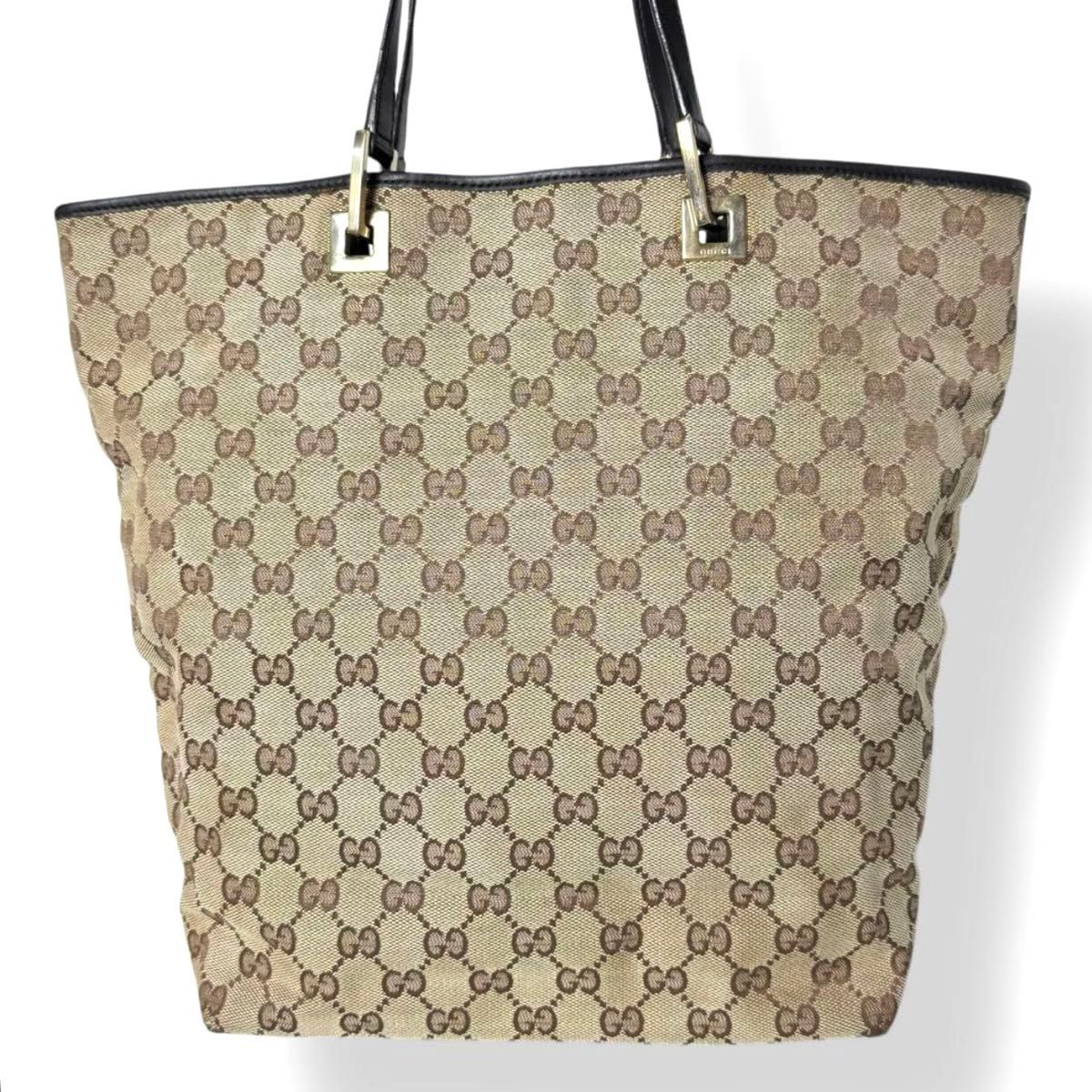 GUCCI GGキャンバス トートバッグ ゴールド金具 肩掛け 手提げ GUCCI GGキャンバス トートバッグ ゴールド金具 肩掛け 手提げ