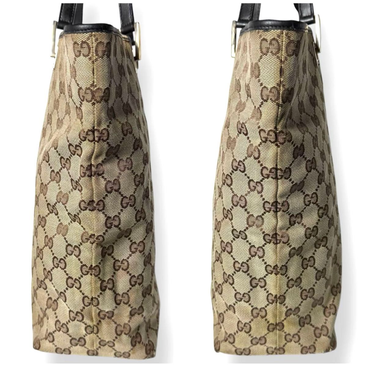 GUCCI GGキャンバス トートバッグ ゴールド金具 肩掛け 手提げ GUCCI GGキャンバス トートバッグ ゴールド金具 肩掛け 手提げ
