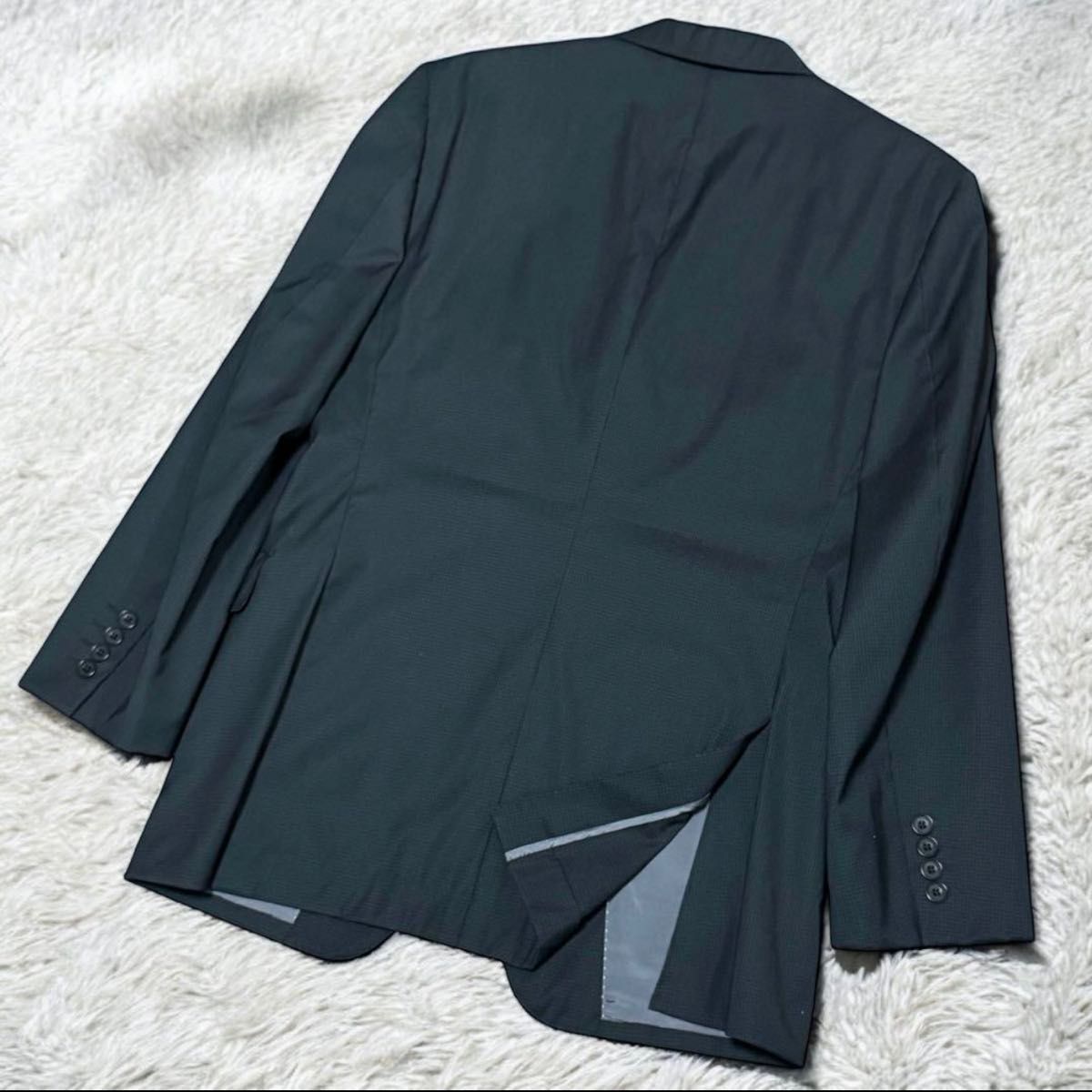 美品 BURBERRY BLACK LABEL セットアップ 黒 M 背抜き サイド 美品 BURBERRY BLACK LABEL セットアップ 黒 M 背抜き サイド