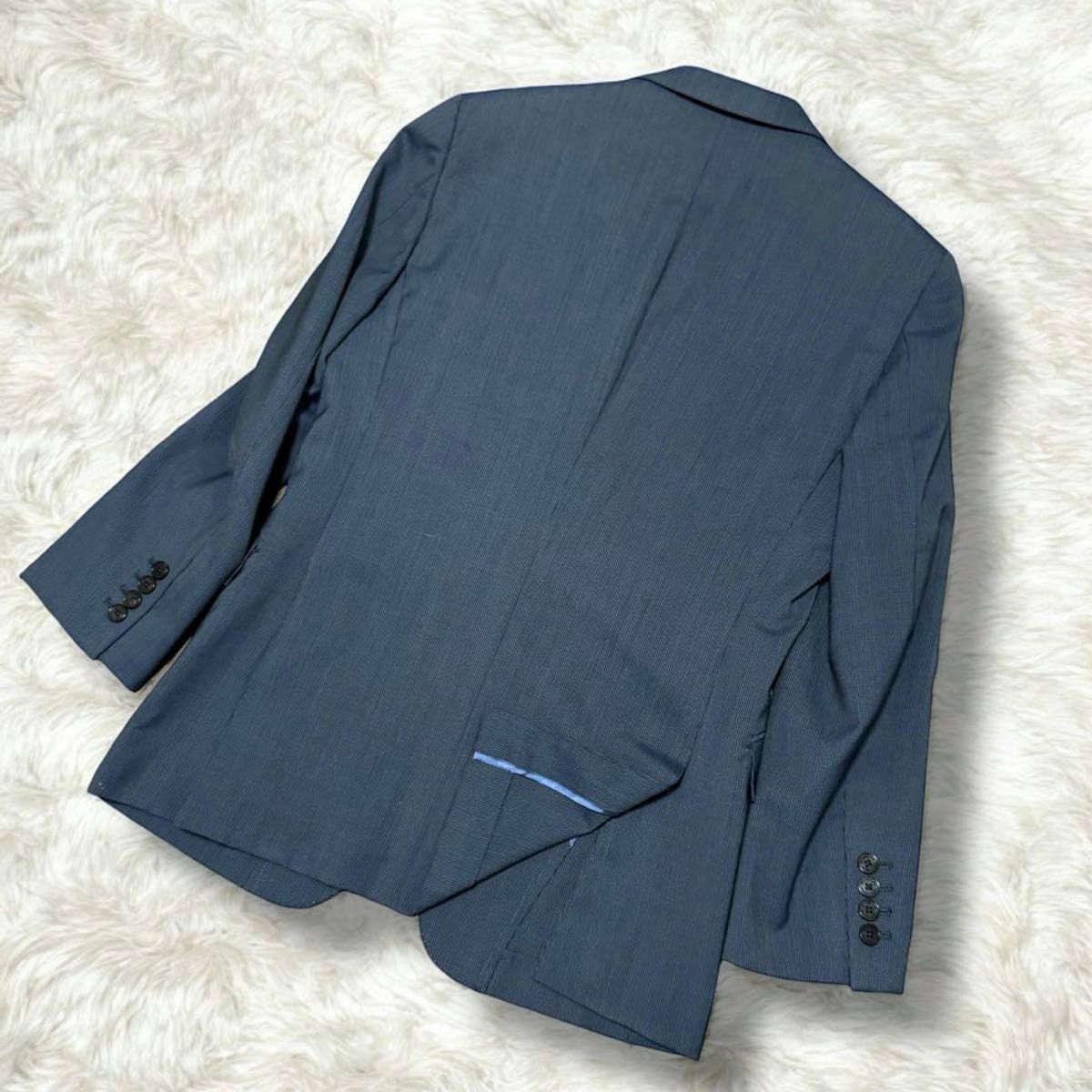 美品 シルク混 BURBERRY BLACK LABEL セットアップ ネイビー S 美品 シルク混 BURBERRY BLACK LABEL セットアップ ネイビー S