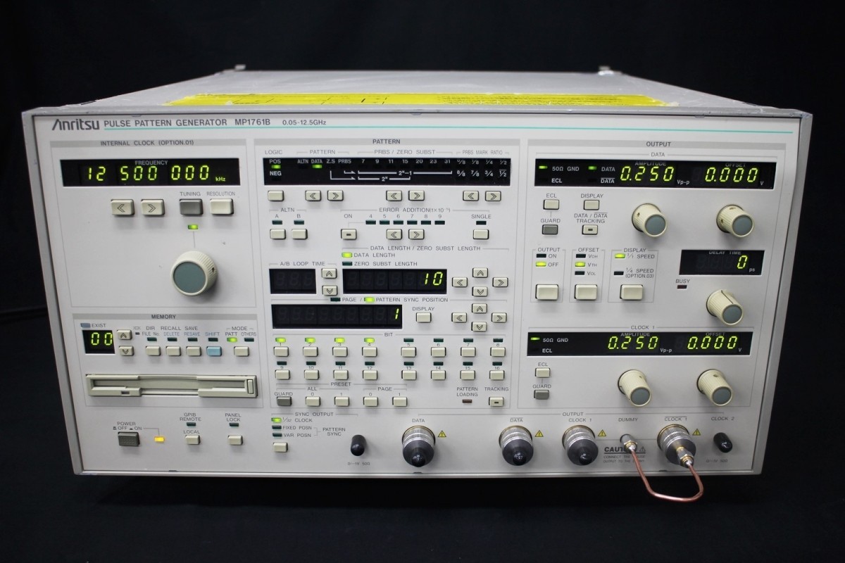 【正常動作品】ANRITSU MP1761B /01 12.5GHz パルスパターン発生器_画像1