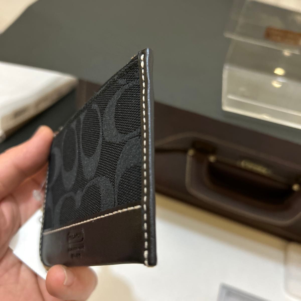 未使用タグ付】coach コーチ シグネチャー コインケース カード 未使用タグ付】coach コーチ シグネチャー コインケース カード