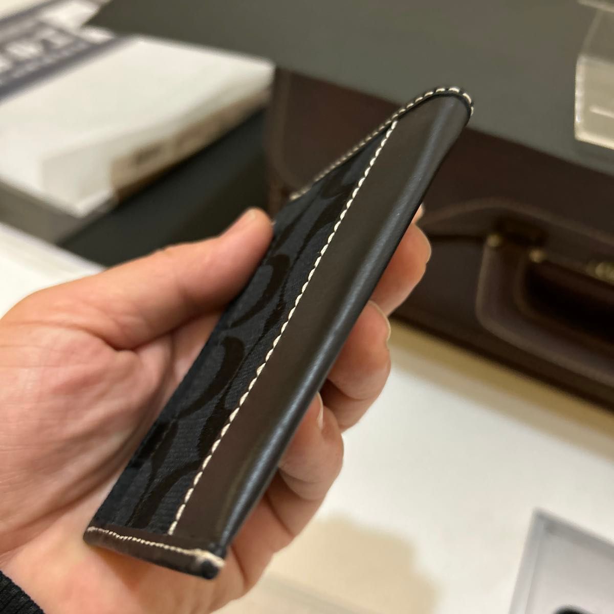 未使用タグ付】coach コーチ シグネチャー コインケース カード 未使用タグ付】coach コーチ シグネチャー コインケース カード