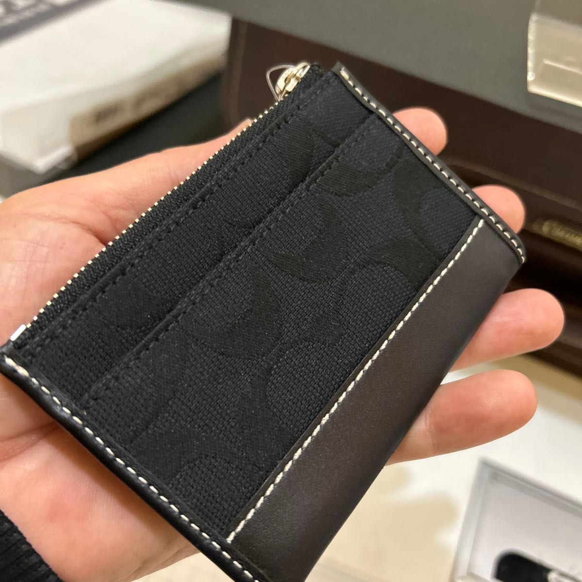 未使用タグ付】coach コーチ シグネチャー コインケース カード 未使用タグ付】coach コーチ シグネチャー コインケース カード