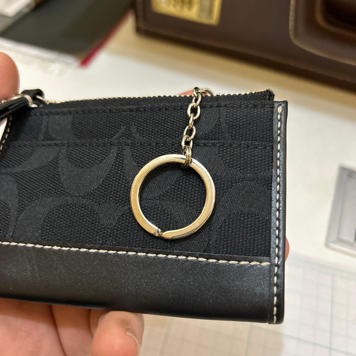 未使用タグ付】coach コーチ シグネチャー コインケース カード 未使用タグ付】coach コーチ シグネチャー コインケース カード